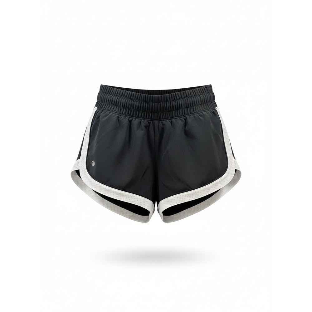 DSG Running Shorts Womens XS Black White Trim Elastic Waist Athletic Excellent